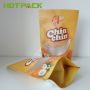 Food grade zipper top plastic stand up pouch snack food packaging bags for chips with clear window
