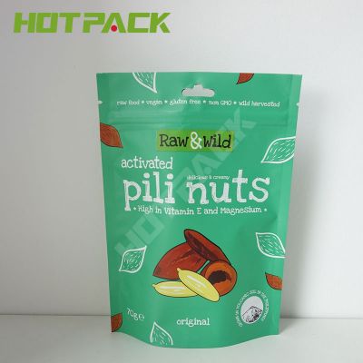 Custom printing mylar food grade packaging bag plastic stand up zipper pouches for nuts