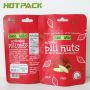 Mylar plastic packaging food bag smell proof stand up zipper food bag for nuts with custom own logo
