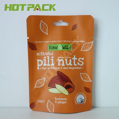 Frosted custom printed  resealable packaging bag for nuts mylar stand up zipper food pouch