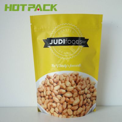 Packaging peanuts food bags custom printed foil mylar stand up pouch for nuts with zipper