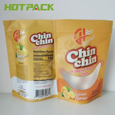 Custom printed heat seal food grade stand up snack food edibles pouch zipper coconut chips packaging bag