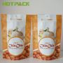 Reusable zipper logo customized edibles food grade packaging bag matte finish snack food clear stand up pouch