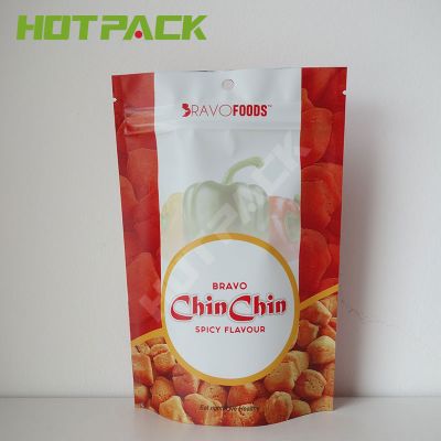Snack food pouch food grade custom printed heat seal plastic stand up zipper bags