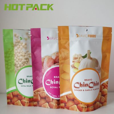 Good quality zipper top plastic  laminated packaging bag stand up snack food pouch