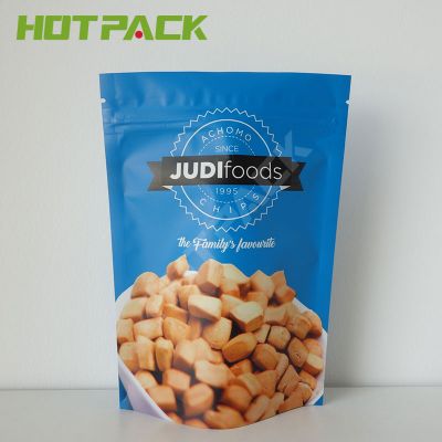 Mylar food grade packaging chips bag matte printing stand up zipper bag for snack food