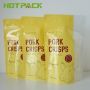 Factory printed fast delivery mylar pork crisps pouch clear plastic stand up bag with zipper