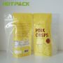 Factory printed fast delivery mylar pork crisps pouch clear plastic stand up bag with zipper