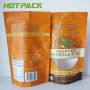 Wholesale plastic food packaging doypack stand up pouch bag with clear window for nut/dried fruit
