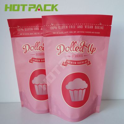 New arrival digital printing custom stand up zipper snack food bags packaging desserts bag with window