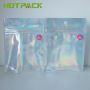 Hot Sales Pink Laser Film Mylar Resealable Plastic Stand Up Bags