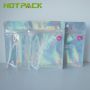 Hot Sales Pink Laser Film Mylar Resealable Plastic Stand Up Bags