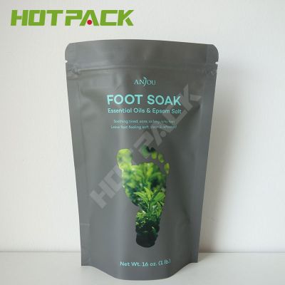 Factory supplier resealable zipper Holographic foot soak bag foil plastic stand up pouch