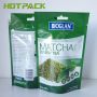 Custom Printed Laminated Aluminum Foil Matcha Green Tea Powder Stand Up Pouch With Zipper
