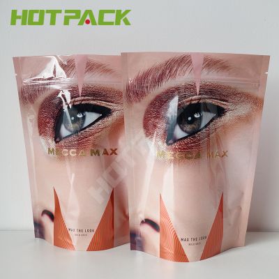 Custom resealable cosmetic holographic plastic packaging bag