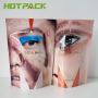 Hot sale hologram mylar zipper pouch cosmetic packaging bags for brush makeup