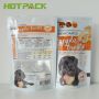 Custom own logo 85g stand up mylar plastic pet dog food soft bag with zipper