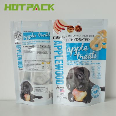 MOQ5000 mylar smell proof stand up plastic zipper packaging bag for pet food