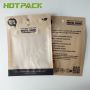 Custom frosted printing mylar brown kraft paper 3 side seal bag with window for toy 