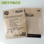 Custom frosted printing mylar brown kraft paper 3 side seal bag with window for toy 