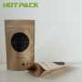 Custom Logo Print Kraft Paper Stand Up Tea Pouch Packaging Bag