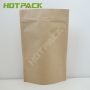 Hot Sale Custom Printed Brown Kraft Paper Ziplock Resealable Stand Up Pouch