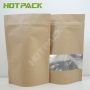 Hot Sale Custom Printed Brown Kraft Paper Ziplock Resealable Stand Up Pouch