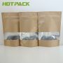 Hot Sale Custom Printed Brown Kraft Paper Ziplock Resealable Stand Up Pouch