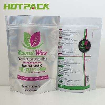 Standing Up  With Zipper Plastic Packaging Bag   For Depilation wax