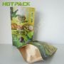 Custom brown kraft paper mylar stand up zip lock flour packaging bag with window