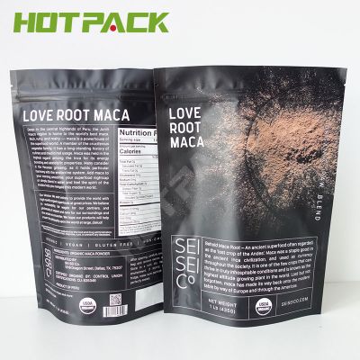 Food grade matte finished foil laminated powder snack candy packaging bag with ziplock
