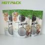 Resealable matte finished plastic food packaging bag stand up zipper mylar pouch with window