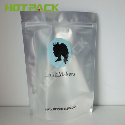 Food grade custom printed clear plastic face mask packaging bags stand up zipper pouch bag with own logo