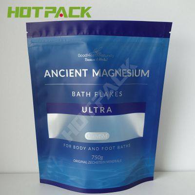 Gravure printing heat seal ziplock bath flakes packaging bags plastic stand up pouch with logo
