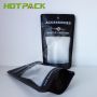 Matte black stand up ziplock smell proof mylar stand up zipper pouch for packaging accessories