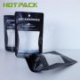 Matte black stand up ziplock smell proof mylar stand up zipper pouch for packaging accessories