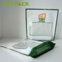 New arrival custom laminated white stand up zipper pouch doypack clear window plastic mylar bag with logo