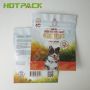 Custom plastic dog food 3 side seal packaging flat bags with zipper