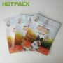 Custom plastic dog food 3 side seal packaging flat bags with zipper