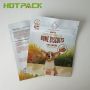 Custom printed mylar zipper plastic three side seal bag with tear notch for pet food