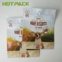 Custom printed mylar zipper plastic three side seal bag with tear notch for pet food