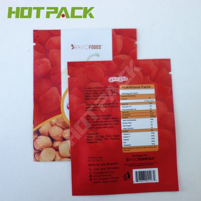 High Quality Food Grade Laminated Aluminum Foil Zipper Nut Food 3 Side Seal Bags 