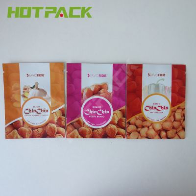 Matte Wholesale Heat Seal Mylar Snack food Plastic Three Side Seal Packaging Bags