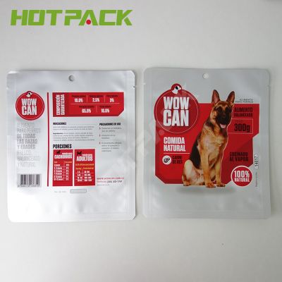 Custom gravure printing  pet food mylar three side seal plastic zipper top packaging bag