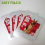 Custom gravure printing  pet food mylar three side seal plastic zipper top packaging bag