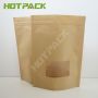 Custom Print Food kraft paper stand up pouch packing bag with clear window