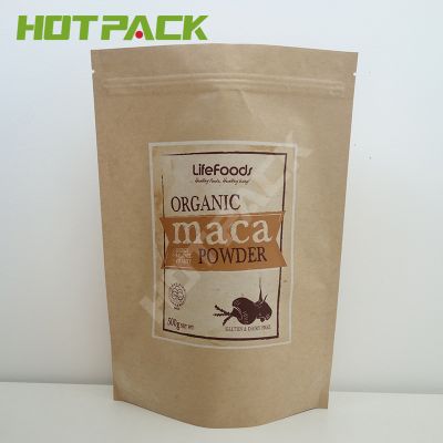 flour granola powder Custom Print Food stand up pouch kraft paper packing bag