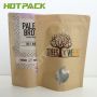 Custom printed zip lock kraft paper stand up aluminum powder packing bag