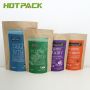 Custom Print Zipper Kraft Paper Aluminum Foil Stand Up Pouch For Whey Protein Powder Food