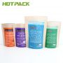 Custom Print Zipper Kraft Paper Aluminum Foil Stand Up Pouch For Whey Protein Powder Food